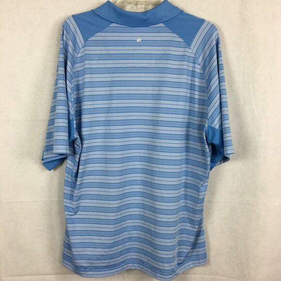 Bolle Polo Shirt Mens Sz XL Blue Striped Stretch Knit Short Sleeve Golf Collar‎ - Picture 4 of 10